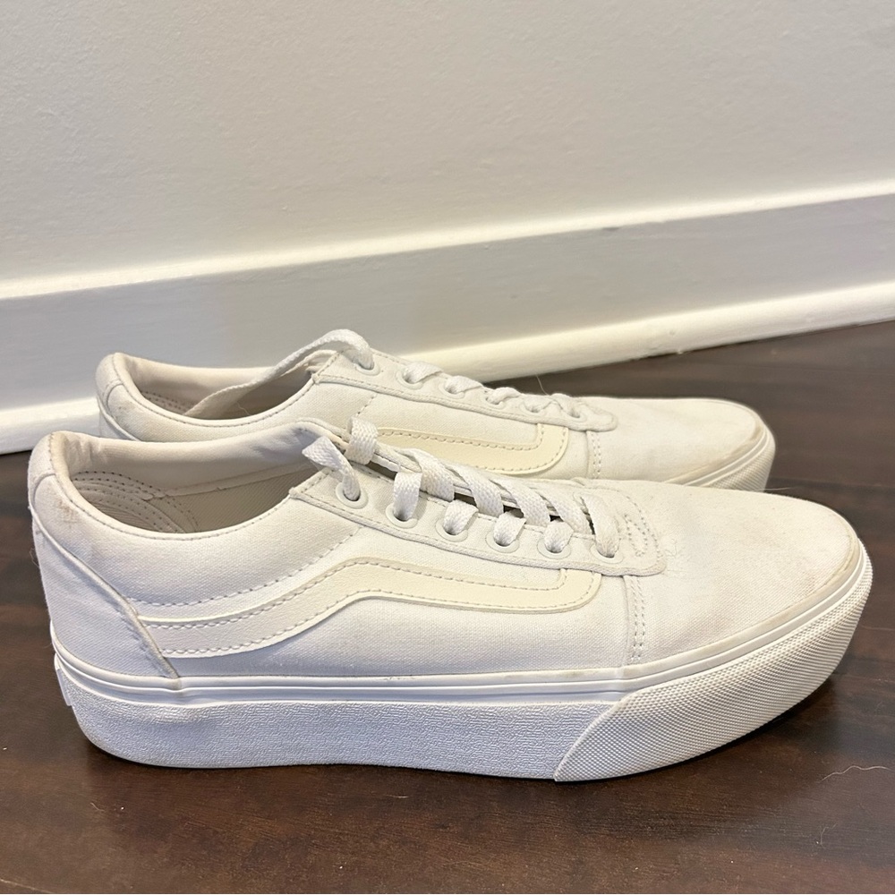 White Vans platform sneakers